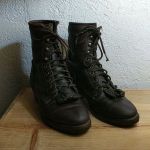 Vibram 8.5 brown leather Riding Boots work boots